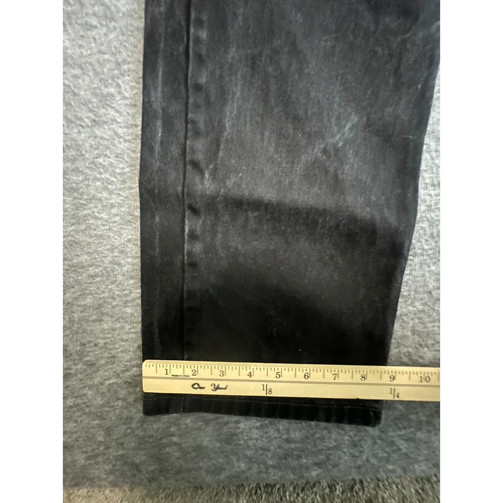 Levis 505 Regular Fit Black Denim Jeans Mens 38x30 Straight Leg Cotton Black